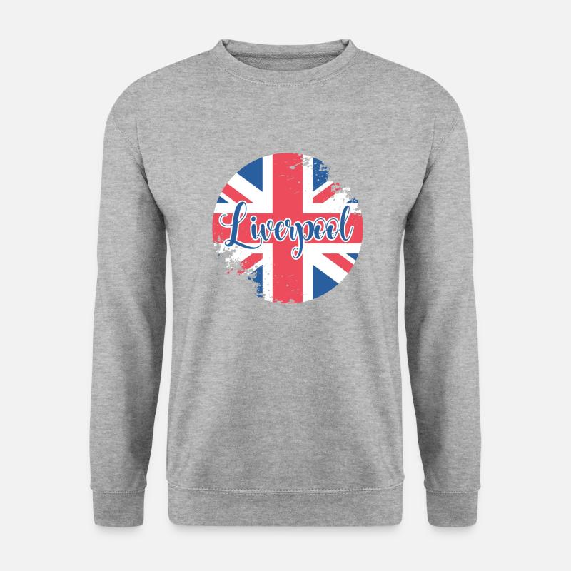 Button Liverpool - Unisex Pullover - Weißgrau meliert