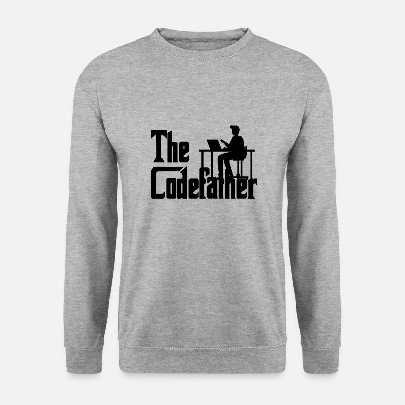 The Codefather Coding Programierer Geschenk - Unisex Pullover - Weißgrau meliert