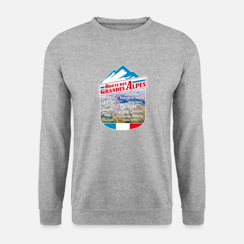Route des Grandes Alpes 2 - Unisex Pullover - Weißgrau meliert