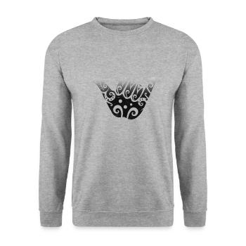 Maori Shaka Sign Black Gift Idea - Unisex Sweatshirt - salt & pepper - Front - Alina (178cm) & Michal (187cm)