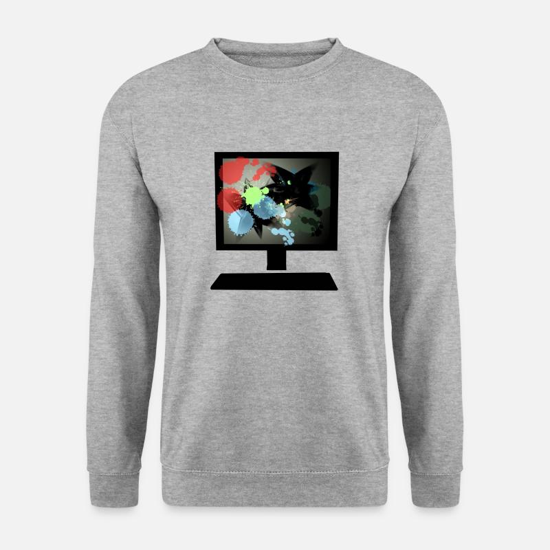 bunter Pc - Unisex Pullover - Weißgrau meliert