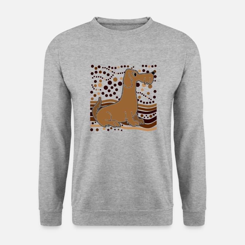 Hund - Unisex Pullover - Weißgrau meliert