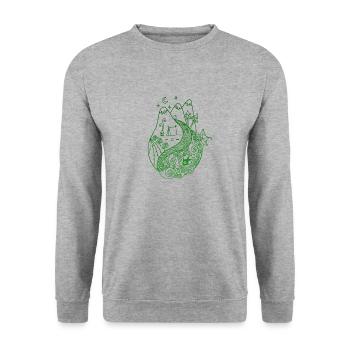 Keep earth simple - Sweat-shirt Unisexe - gris chiné - Devant - Alina (178cm) & Michal (187cm)