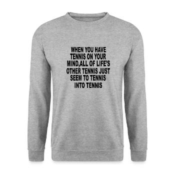 Tennis - Unisex Sweatshirt - salt & pepper - Front - Alina (178cm) & Michal (187cm)