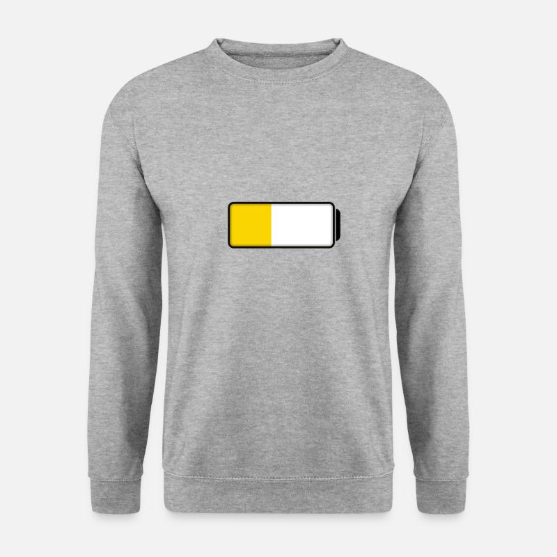 Battery (half-full / half-empty - 40%) - Unisex Pullover - Weißgrau meliert