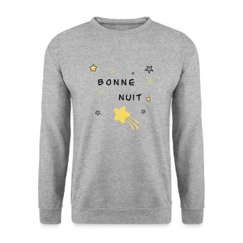 Bonne nuit - Sweat-shirt Unisexe - gris chiné - Devant - Alina (178cm) & Michal (187cm)