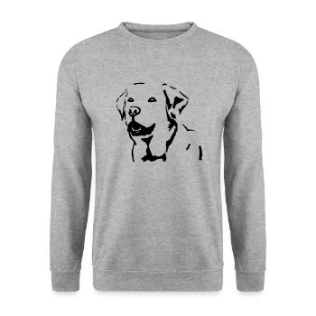 Dog - Labrador Retriever - Sweat-shirt Unisexe - gris chiné - Devant - Alina (178cm) & Michal (187cm)