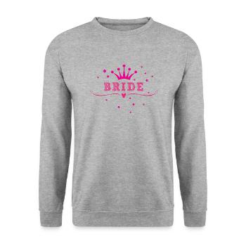 Bride, Wedding, Pink, Crowns, Hen Nights, Marry - Sweat-shirt Unisexe - gris chiné - Devant - Alina (178cm) & Michal (187cm)