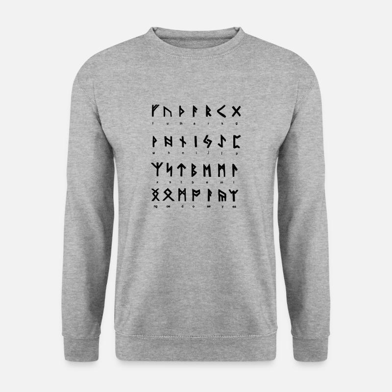 Vikinger Runen - Unisex Pullover - Weißgrau meliert