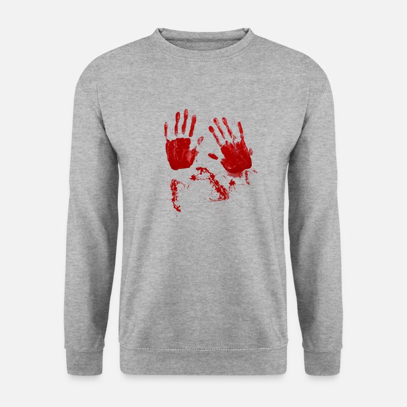 Hand blood - Unisex Pullover - Weißgrau meliert