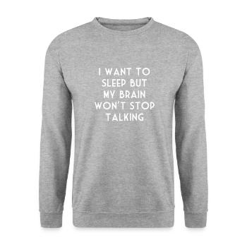 ADHS Schlaf - Unisex Pullover - Weißgrau meliert - Vorne - Alina (178cm) & Michal (187cm)