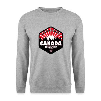 Camping Canada Design - Unisex Sweatshirt - salt & pepper - Front - Alina (178cm) & Michal (187cm)
