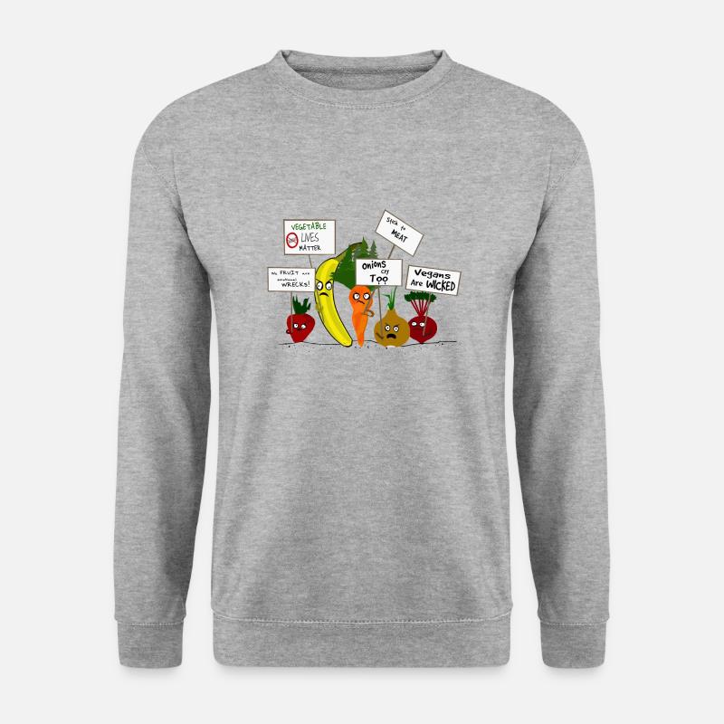 Vegetables and Fruit Protesting Vegans - Unisex Sweatshirt - salt & pepper