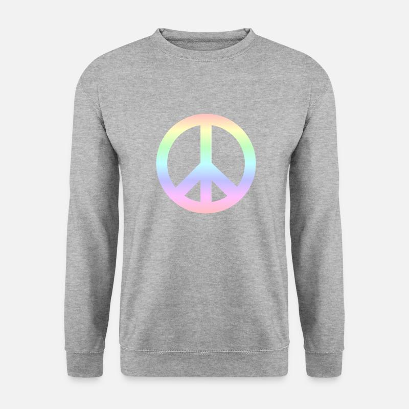 Peace-Zeichen - Unisex Pullover - Weißgrau meliert
