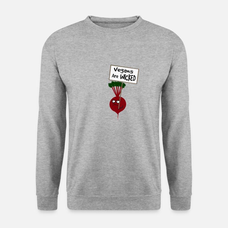 Rote-Bete-Veganer sind böse - Unisex Pullover - Weißgrau meliert