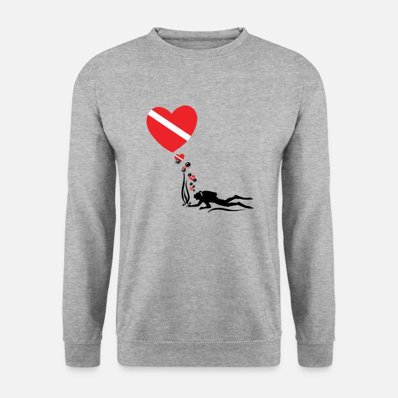 SCUBA LOVE SCUBA DIVING - Unisex Pullover - Weißgrau meliert