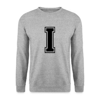 i - Unisex Pullover - Weißgrau meliert - Vorne - Alina (178cm) & Michal (187cm)