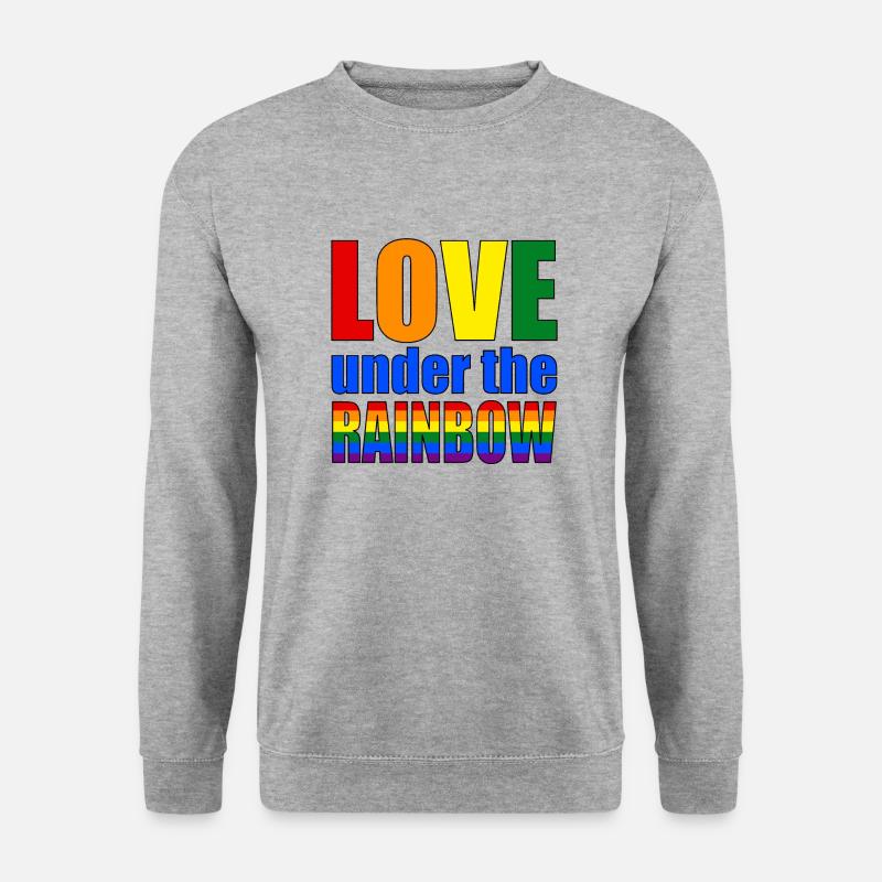 Liebe unter dem Regenbogen - Unisex Pullover - Weißgrau meliert