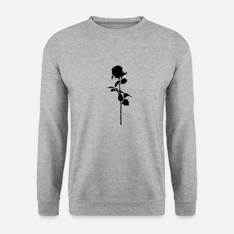 Schwarze Rose - Unisex Pullover - Weißgrau meliert