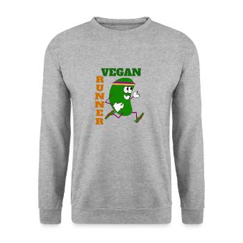 Vegan Runner Bean - Unisex Sweatshirt - salt & pepper - Front - Alina (178cm) & Michal (187cm)
