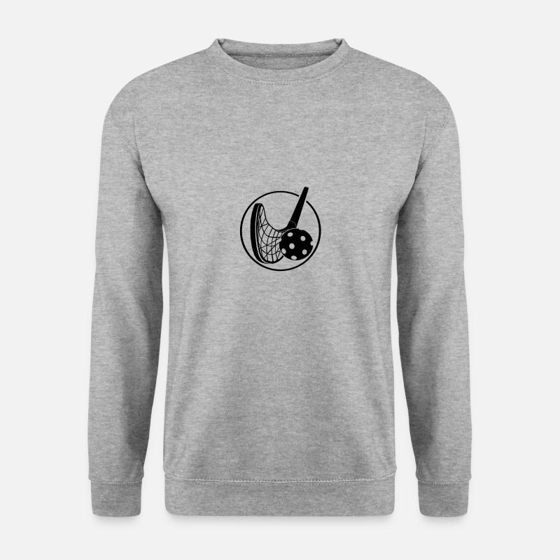 Floorball mit Floorballschläger - Unisex Pullover - Weißgrau meliert