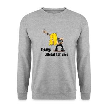 Du heavy metal pour toujours - Sweat-shirt Unisexe - gris chiné - Devant - Alina (178cm) & Michal (187cm)