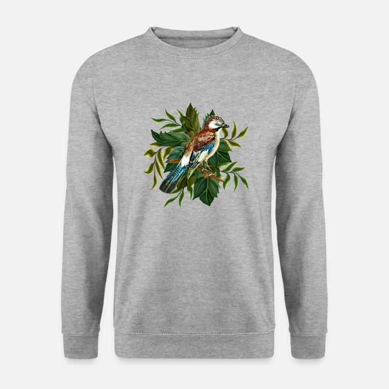 Bunter Vogel - Unisex Pullover - Weißgrau meliert