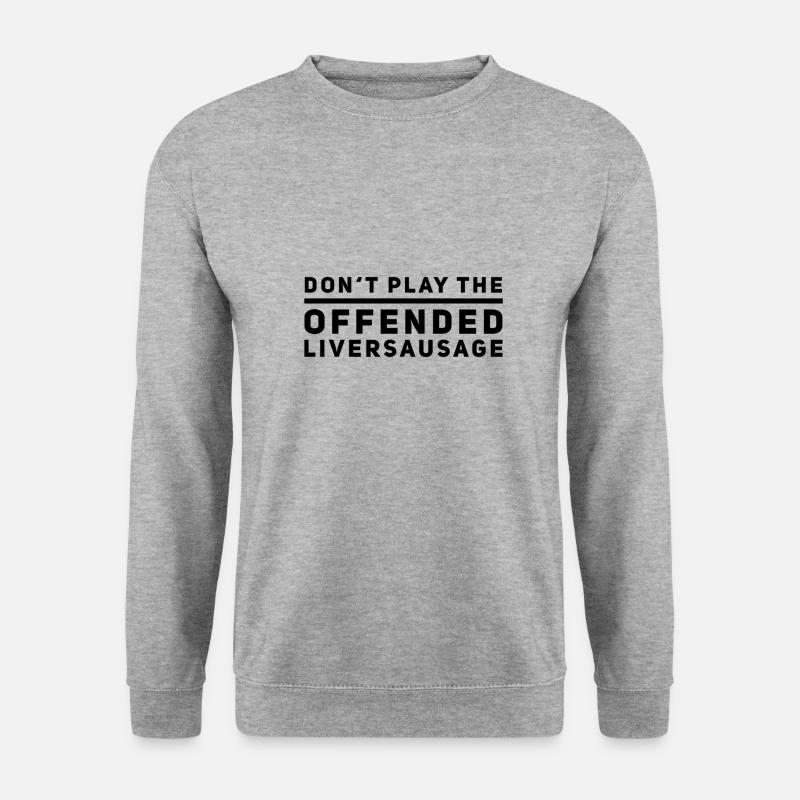 beleidigte Leberwurst - Unisex Pullover - Weißgrau meliert