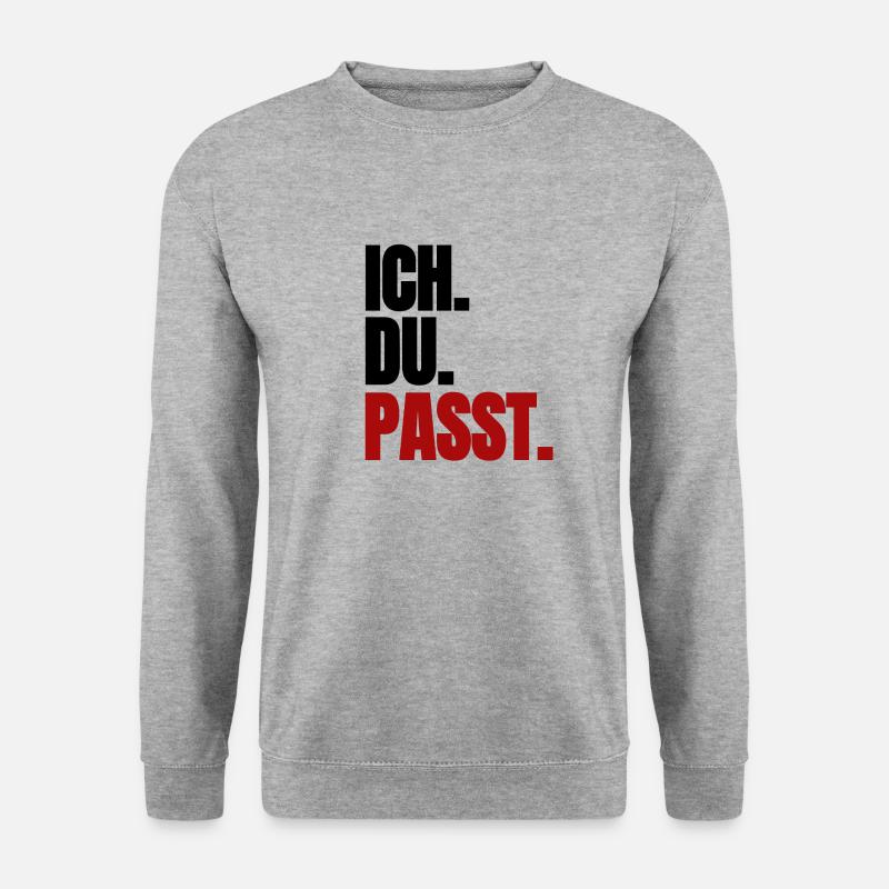 Ich. Du. Passt - Unisex Pullover - Weißgrau meliert