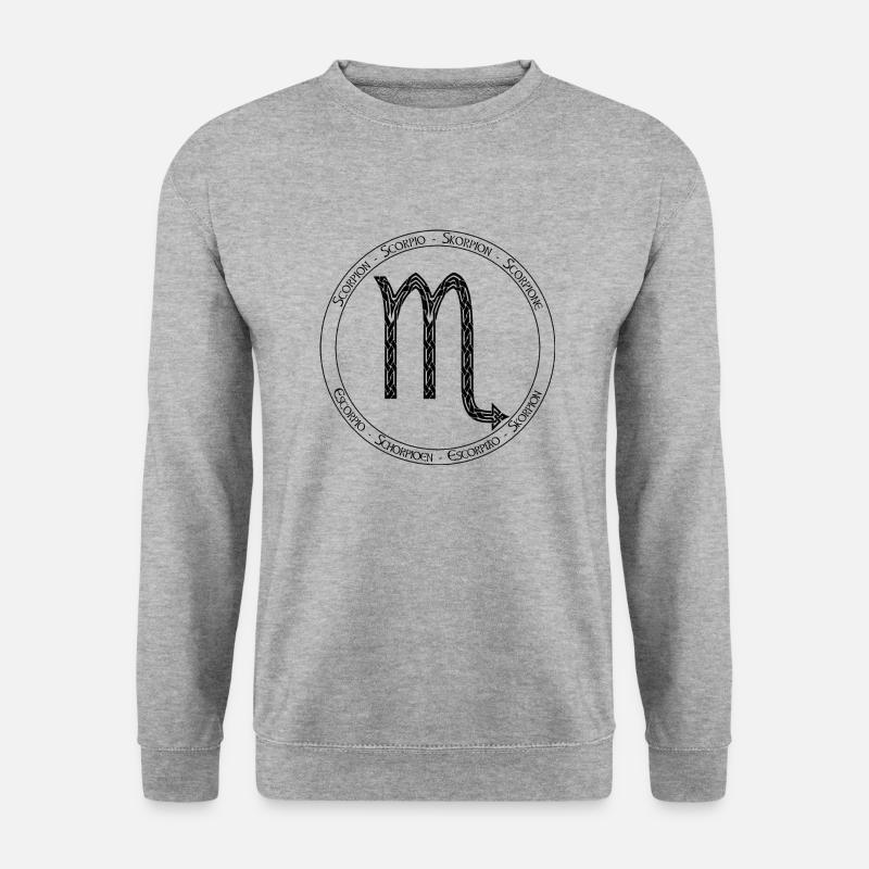 Tierkreis, Skorpion - Skorpion - Unisex Pullover - Weißgrau meliert