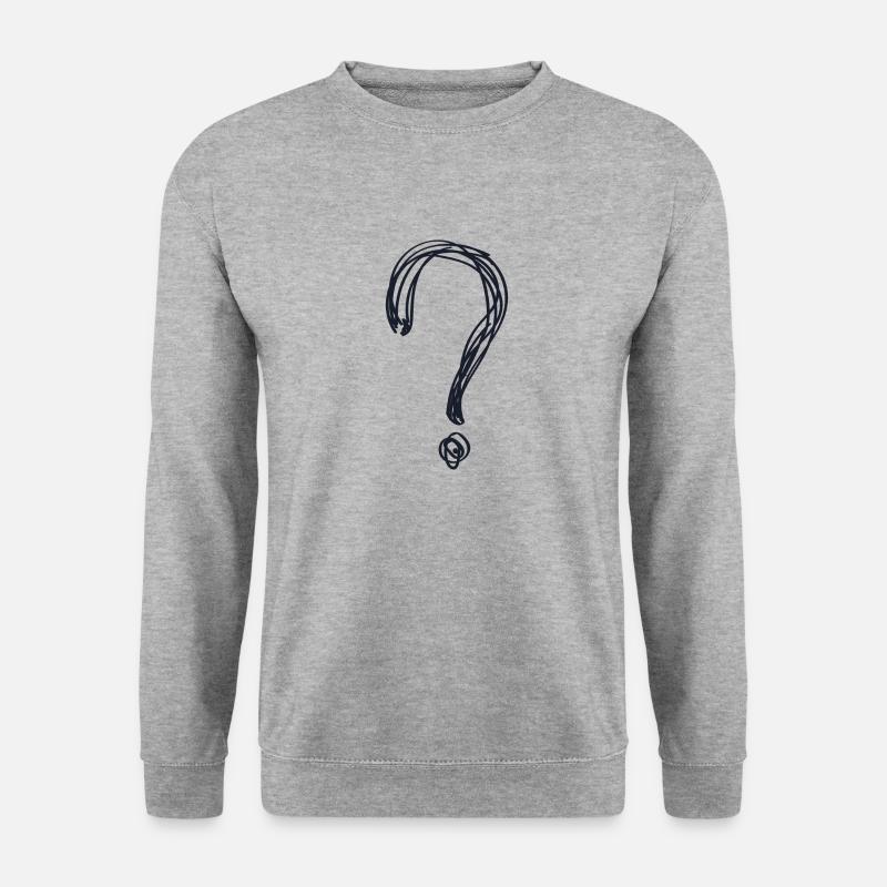 Fragezeichen - Unisex Pullover - Weißgrau meliert