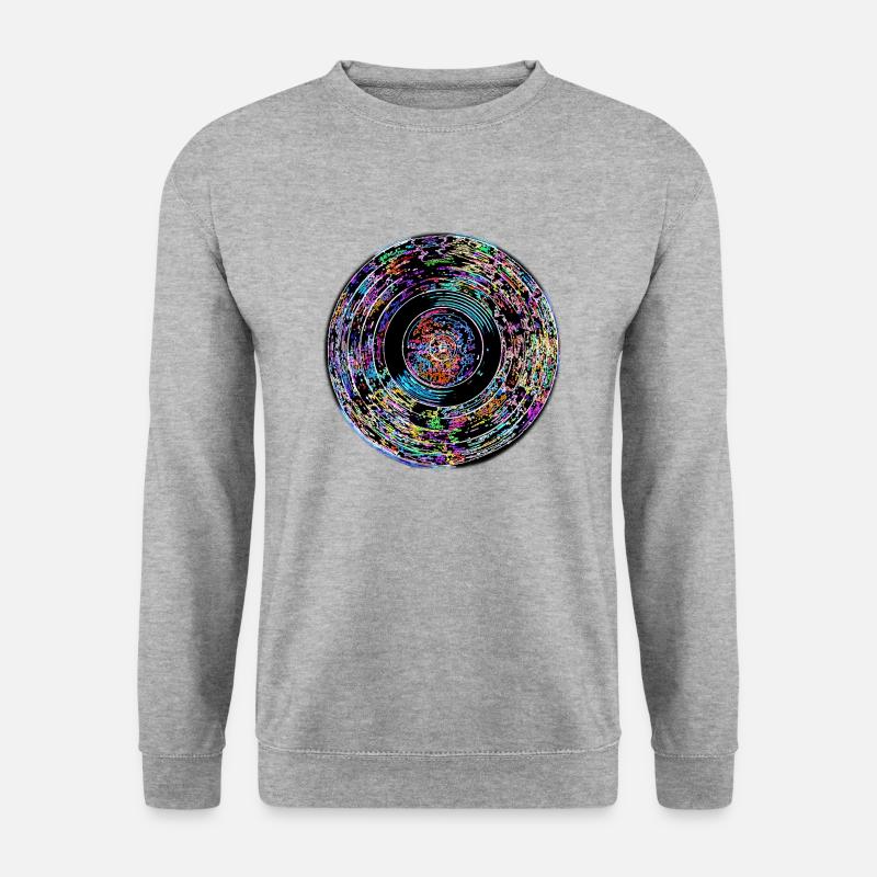 farbiges Vinyl - Unisex Pullover - Weißgrau meliert