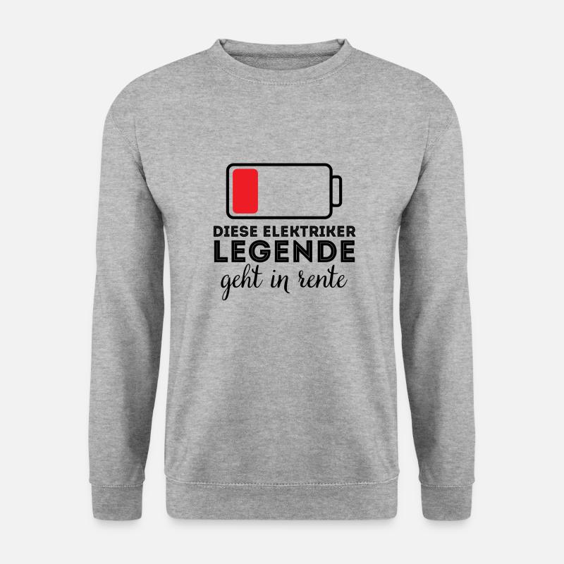 Diese Elektriker legende geht in Rente Geschenk - Unisex Pullover - Weißgrau meliert