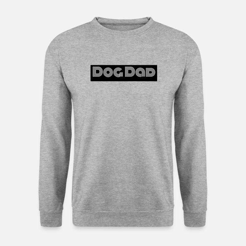 dog - dog dad - Unisex Pullover - Weißgrau meliert