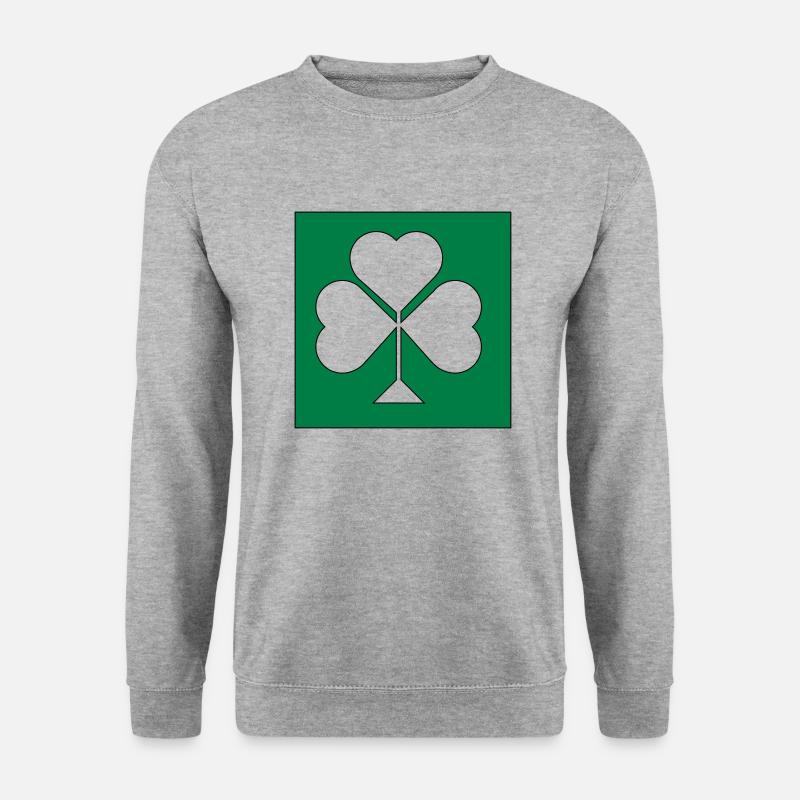 Kleeblatt - Unisex Pullover - Weißgrau meliert