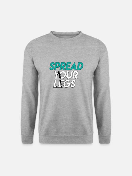 SPREAD your legs - Unisex Pullover - Weißgrau meliert