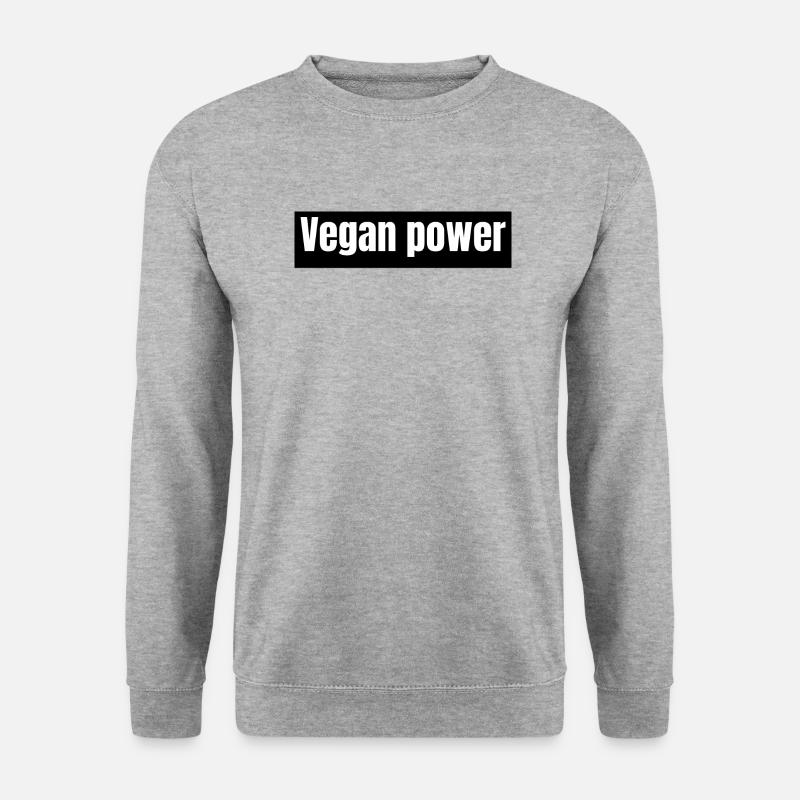 vegan - Vegan power - Unisex Pullover - Weißgrau meliert