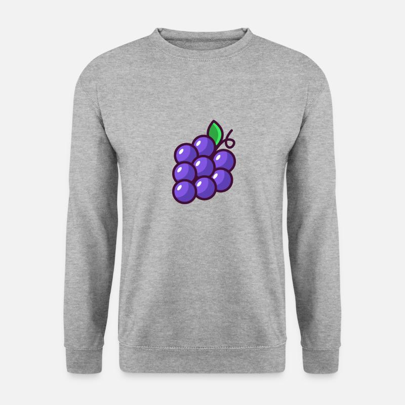 Weintrauben - Unisex Pullover - Weißgrau meliert