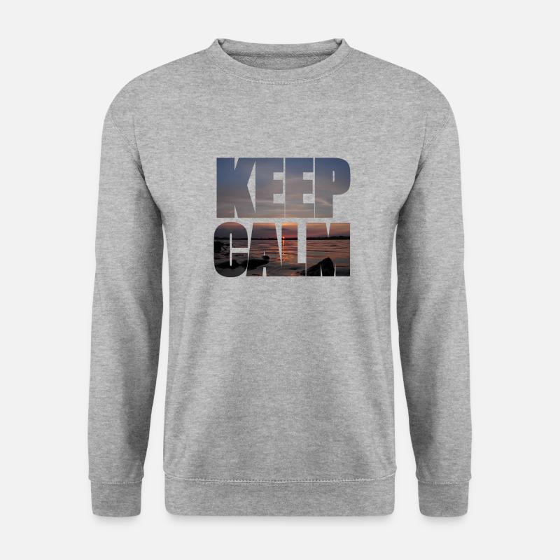 Keep calm Dekoration - Unisex Pullover - Weißgrau meliert
