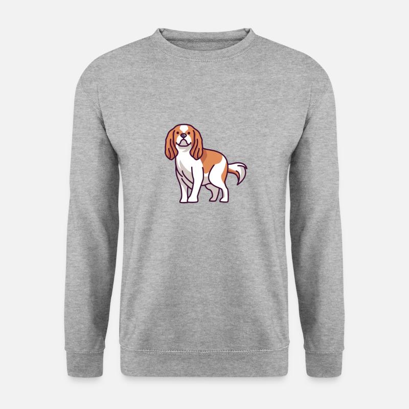 Cavalier King Charles Spaniel - Unisex Pullover - Weißgrau meliert