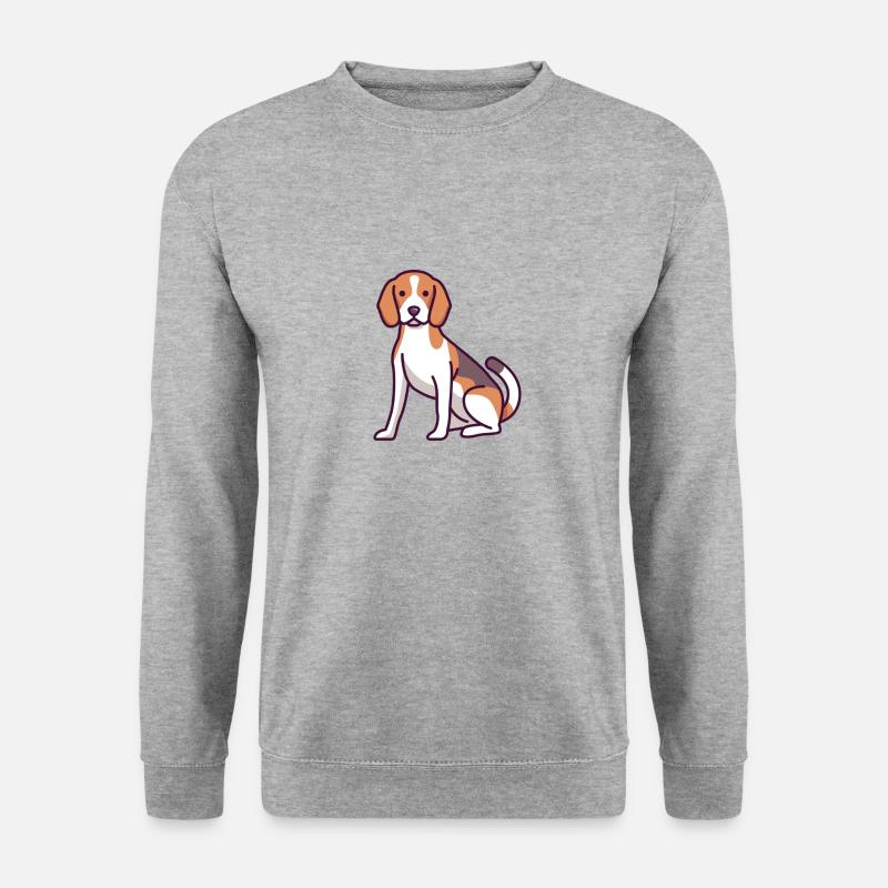 Beagle - Unisex Pullover - Weißgrau meliert