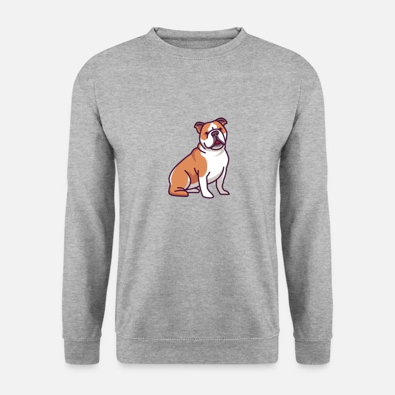 Bulldog - Unisex Pullover - Weißgrau meliert