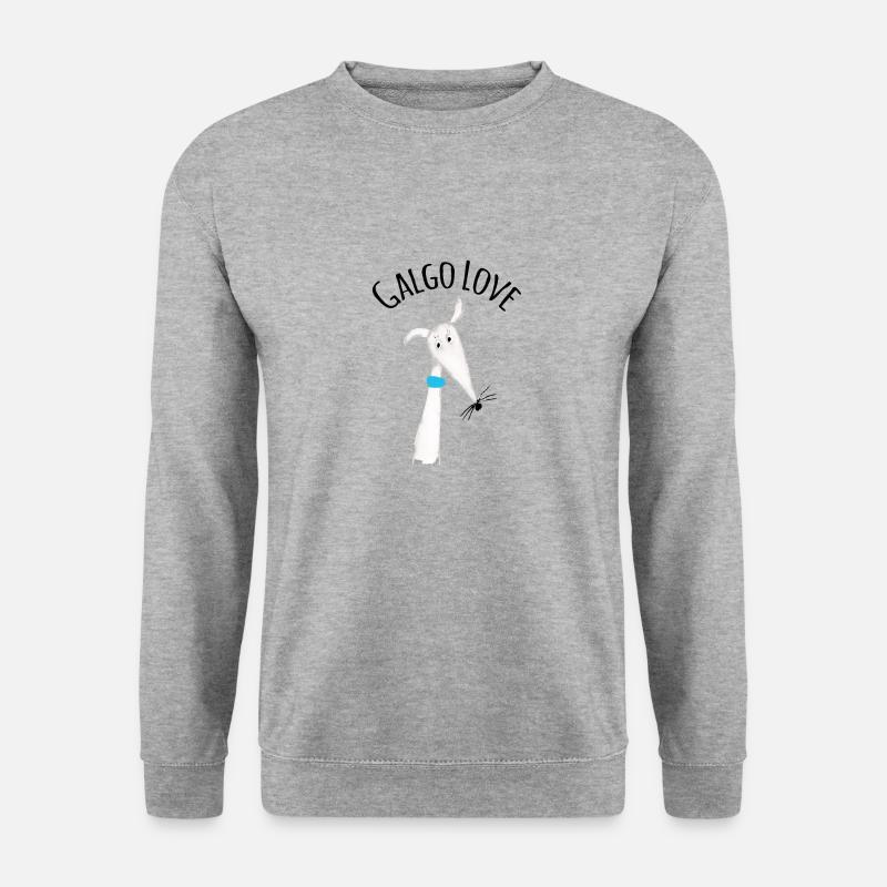 Galgo Love 4 weisser Galgo - Unisex Pullover - Weißgrau meliert
