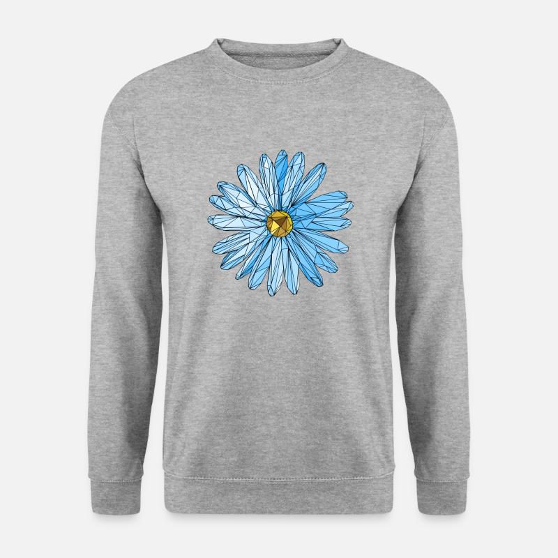 Flower blue triangle polygon art - Unisex Sweatshirt - salt & pepper