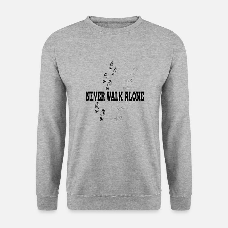 never walk alone - Unisex Pullover - Weißgrau meliert