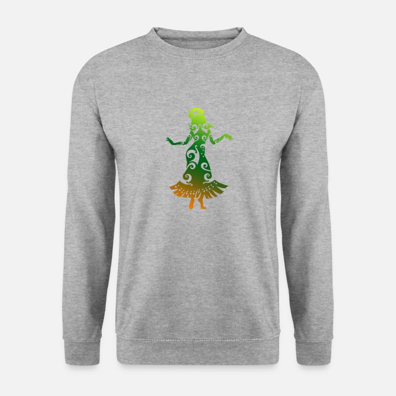 Hawaii-Hula-Tänzerin Polynesian Tribal Tattoo - Unisex Pullover - Weißgrau meliert