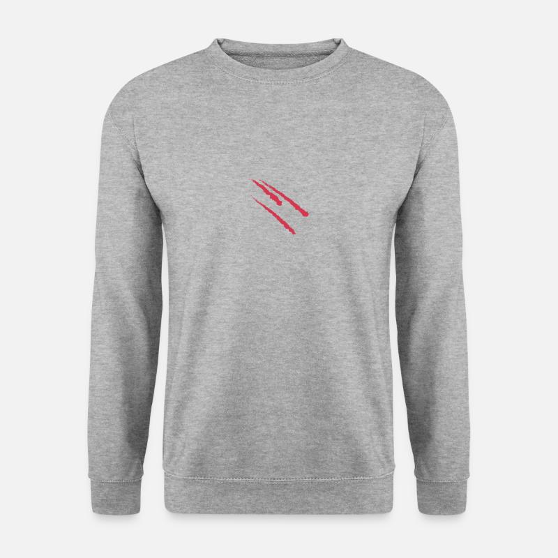 Red stripes - Unisex Pullover - Weißgrau meliert