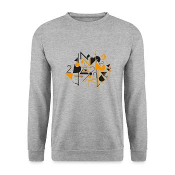 Abstract art - number 2 - black and orange - Unisex Sweatshirt - salt & pepper - Front - Alina (178cm) & Michal (187cm)