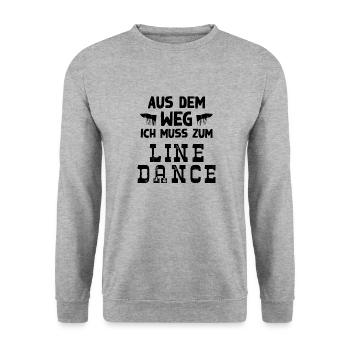 Line Dance Linedance Geschenk - Unisex Pullover - Weißgrau meliert - Vorne - Alina (178cm) & Michal (187cm)