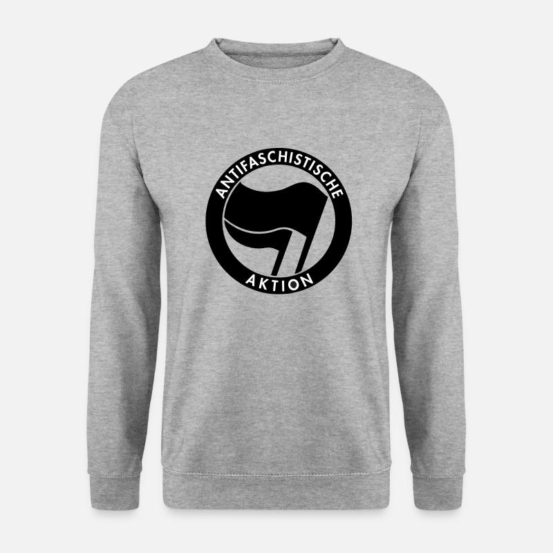 Antifa - Unisex Pullover - Weißgrau meliert